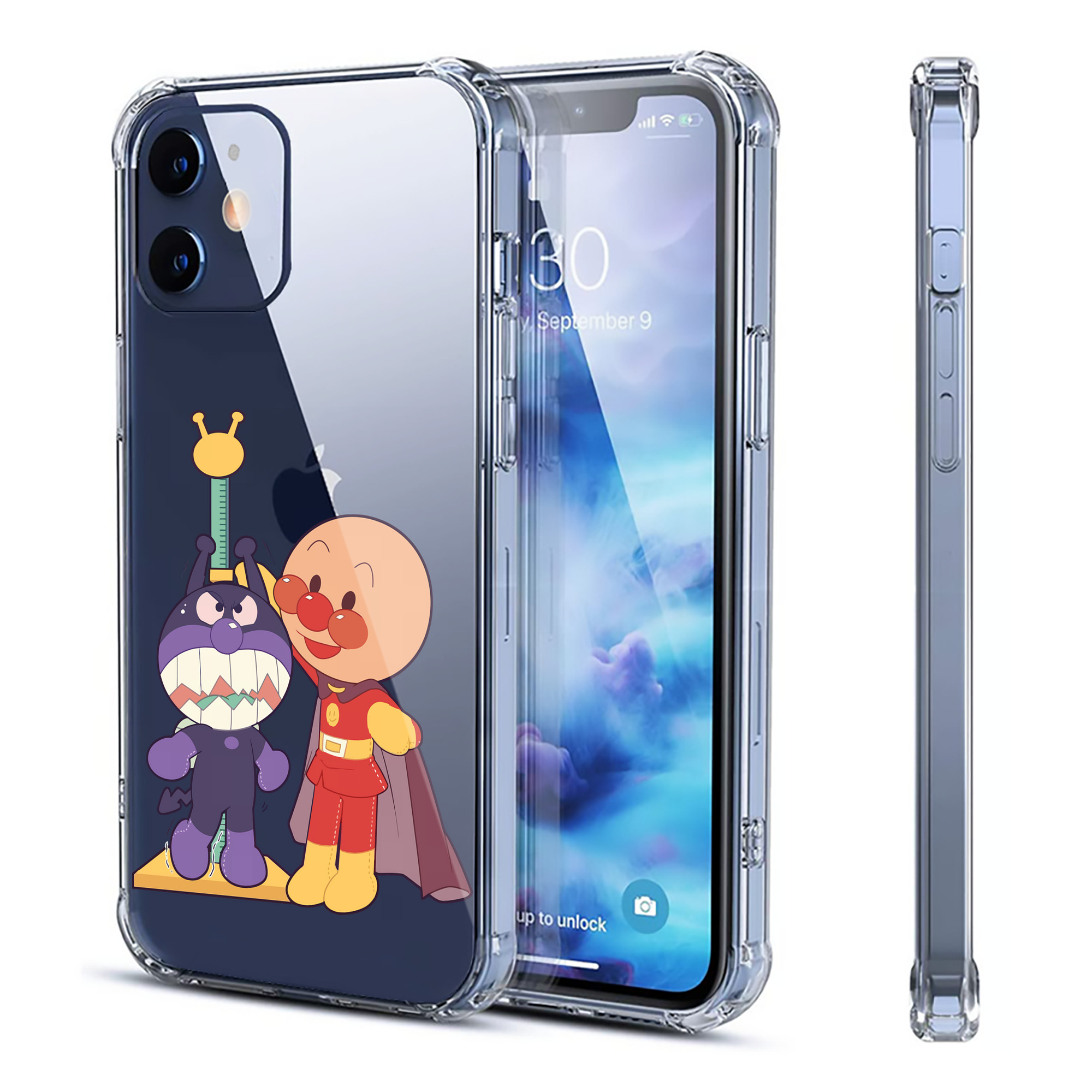 （画像用） アンパンマン Anpanman 【iPhone 12シリーズ対応】透明スマホケース（クリアソフトケース）
